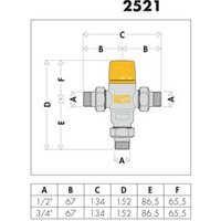 Caleffi Solar-Thermomischer für Eingangstemperaturen bis 100 °C 3/4", einstellbar von CALEFFI