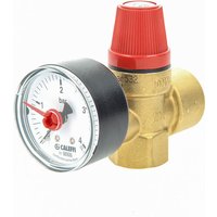 CALEFFI Membran-Sicherheitsventil 2,5 bar mit Manometer 1/2 Zoll (Eingang) 532142 von CALEFFI