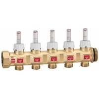 Verteiler komplett mit Durchflussmessern und Stromregelventilen 5 Abgänge Caleffi 667755S1 5 - 1 1/4' f von CALEFFI