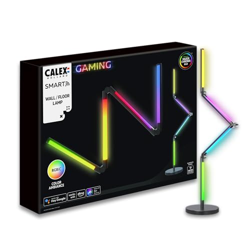 CALEX Gaming Stehlampe, RGBIC Farben, Razer Chroma kompatibel, PC-Sync, 140 cm von CALEX