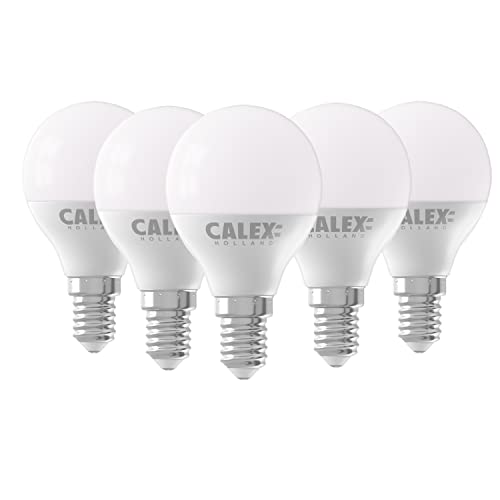 CALEX LED Lampe E14 Fassung, 5.8W Leuchtmittel, Ersatz für 40W Glühbirne, Tropfenform P45 Birnen, Warmweiß Licht, Energiesparlampe, Nicht dimmbar, 5 Stück, 300° Abstrahlwinkel von CALEX