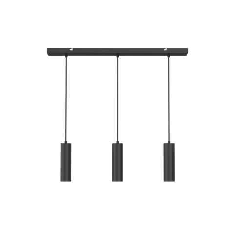 CALEX Pendelleuchte GU10, 3-flammig, Zylinder aus Aluminium, Höhenverstellbar, Matt Schwarz von CALEX