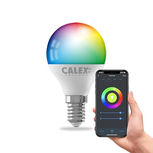 CALEX Smart E14 Lampe, RGB Wifi LED Leuchtmittel mit App und Alexa Sprachsteuerung, 5W WLAN Lampe Dimmbar Warmweiß von CALEX