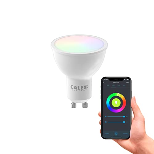 CALEX Smart LED Spot, GU10, PAR16, RGB-Farben & kalt- bis warmweiß Licht, dimmbar, WLAN App- & Sprachsteuerung von CALEX
