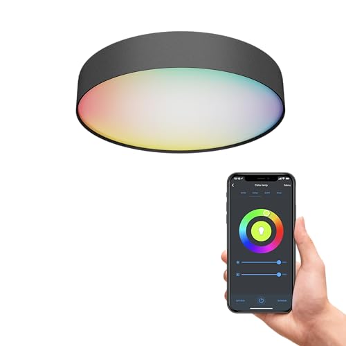 CALEX Smart LED Deckenleuchte, 40 cm, RGB-Farben & kalt- bis warmweiß Licht, dimmbar, WLAN App- & Sprachsteuerung, Schwarz CALEX Smart LED Deckenleuchte, 40 cm, RGB-Farben & kalt- bis warmweiß Licht, dimmbar, WLAN App- & Sprachsteuerung, Schwarz von CALEX