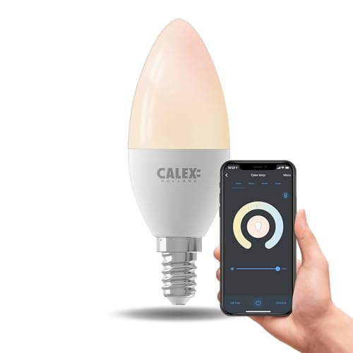 CALEX Smart LED Lampe, E14, B35, Kerze, warmweißes Licht, dimmbar, WLAN App- & Sprachsteuerung, 6er Pack von CALEX