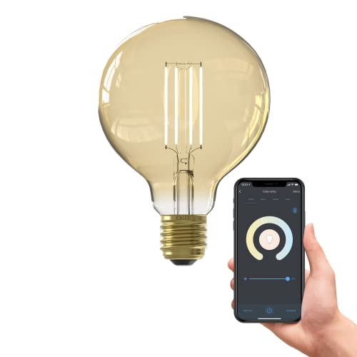 CALEX Smart LED Lampe, E27, G95, Gold Filament, warmweißes Licht, dimmbar, WLAN App- & Sprachsteuerung, 2er Pack von CALEX