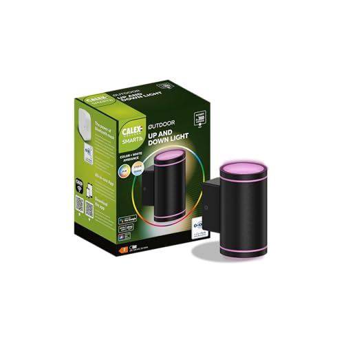 CALEX Smart Outdoor LED Wandleuchte, RGB-Farben & kalt- bis warmweiß Licht, dimmbar, integriertes LED-Modul, wasserdicht, App- & Sprachsteuerung, Schwarz CALEX Smart Outdoor LED Wandleuchte, RGB-Farben & kalt- bis warmweiß Licht, dimmbar, integriertes LED-Modul, wasserdicht, App- & Sprachsteuerung, Schwarz von CALEX