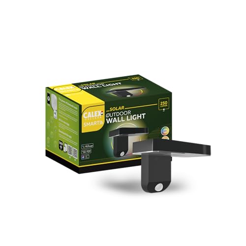 CALEX Smart Outdoor Solar LED Wandleuchte, integriertes LED-Modul, wasserdicht, App- & Sprachsteuerung, Schwarz von CALEX