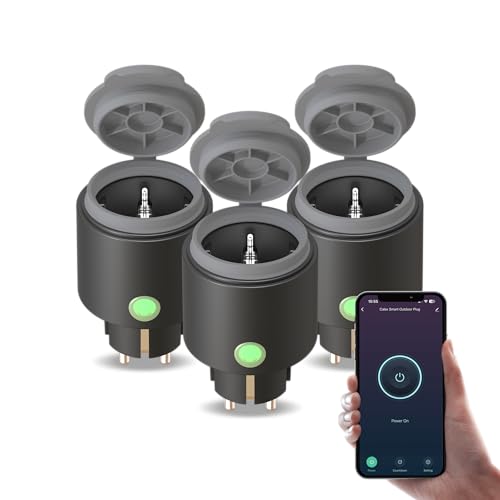 Calex Outdoor Smart Plug - 3 Stück – WLAN Bluetooth Steckdose für Außen – IP44 wetterfest – kompatibel mit Alexa & Google Assistant – smarte Gartensteckdose mit Timer – 3680W – Calex App erforderlich von CALEX