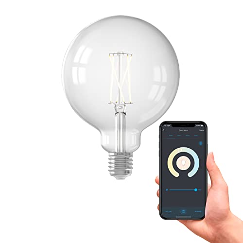 CALEX Smart Glühbirne E27, Mit App und Alexa Sprachsteuerung (7,5W), Wifi LED Leuchtmittel, Filament Dimmbar, Wlan Lampe Warmweiß von CALEX