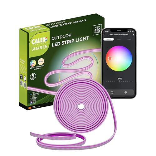 CALEX Smart Outdoor LED Streifen 5M, DIY RGB Aussen Strip, App-Steuerungg, Bluetooth, Wasserdicht Lichtband von CALEX