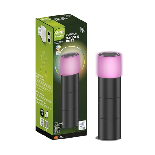 CALEX Smart Outdoor LED Sockelleuchte, RGB-Farben & kalt- bis warmweiß Licht, dimmbar, wasserdicht, WLAN + Bluetooth Gateway App- & Sprachsteuerung von CALEX