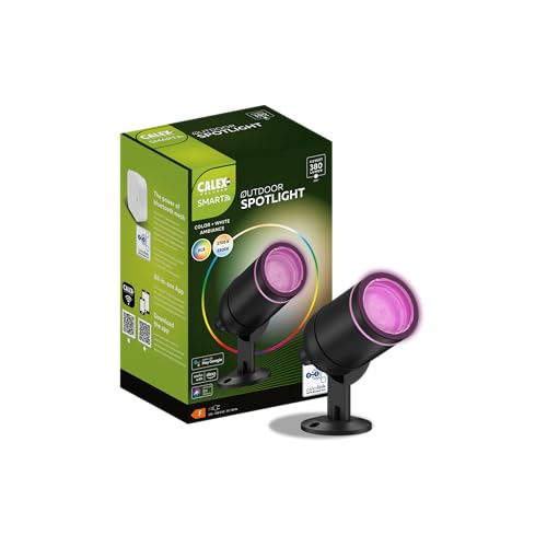 CALEX Smart Outdoor LED Bodenstrahler, 4W, RGB-Farben & kalt- bis warmweiß Licht, dimmbar, wasserdicht, WLAN + Bluetooth Gateway App- & Sprachsteuerung von CALEX