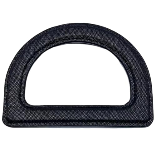 CALFOVERA 4 Stück 5 Zoll Kurzer D Förmiger Handtaschengriff Aus PU Leder Ersatzrahmen Für Handtaschengriffe Aus Schwarzem Leder Klassische Dekorative D Förmige Taschenschultern Für Die Herstellung von von CALFOVERA