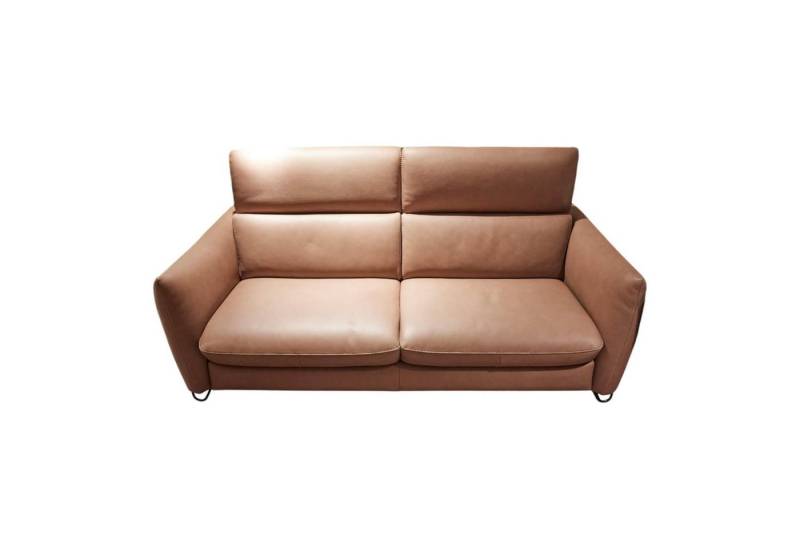 CALIA ITALIA 2-Sitzer Sofa Confetto Leder Nature Terra 74 Braun Metallfüße Schwarz von CALIA ITALIA