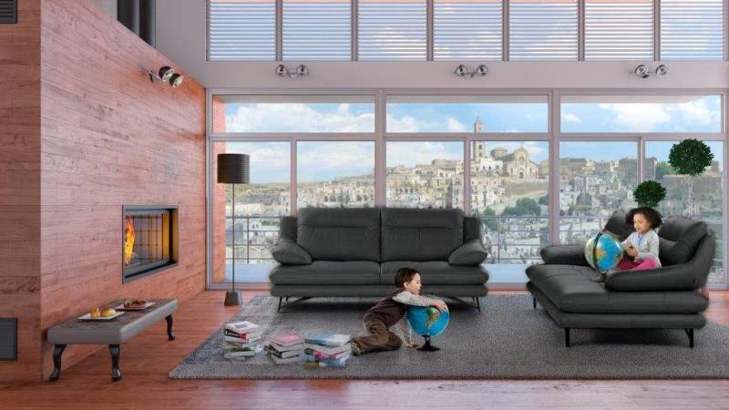CALIA ITALIA 3-Sitzer Cezanne, italienisches Design trifft erstklassigen Sitzkomfort, Leder, Edles Designsofa in besonders langlebigen & pflegeleichten Lederarten von CALIA ITALIA