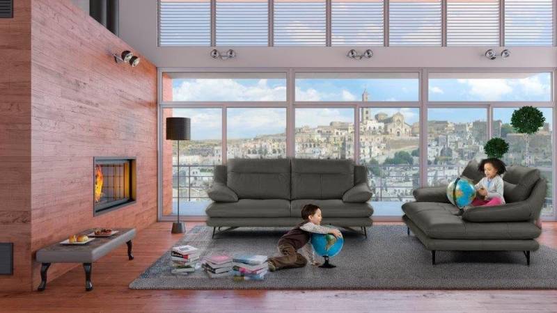 CALIA ITALIA 3-Sitzer Cezanne, italienisches Design trifft erstklassigen Sitzkomfort, Leder, Edles Designsofa in besonders langlebigen & pflegeleichten Lederarten von CALIA ITALIA