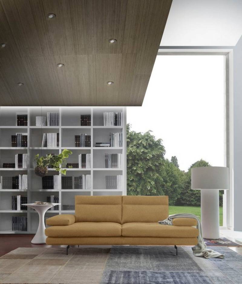 CALIA ITALIA 3-Sitzer Toby Wing, Designsofa, hochwertige Verarbeitungsdetails, bequem, inkl. Sitztiefenverstellung und Armteilfunktion, Füße in Schwarz matt von CALIA ITALIA