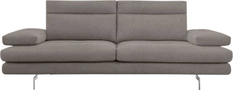 CALIA ITALIA 3-Sitzer Toby Wing, Designsofa mit hohem Sitzkomfort, bequem und elegant, inklusive Sitztiefenverstellung, Füße in Chrom glänzend von CALIA ITALIA