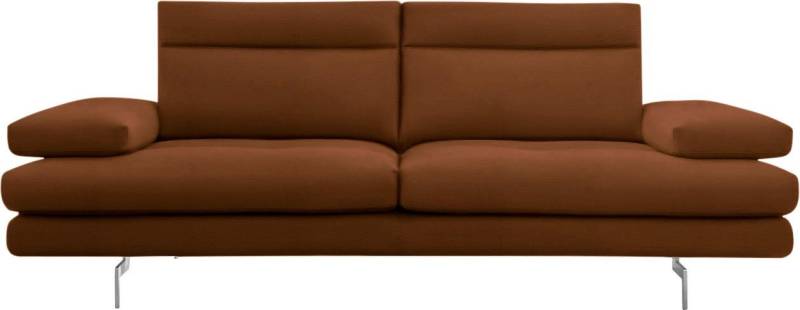 CALIA ITALIA 3-Sitzer Toby Wing, Designsofa mit hohem Sitzkomfort, bequem und elegant, inklusive Sitztiefenverstellung, Füße in Chrom glänzend von CALIA ITALIA