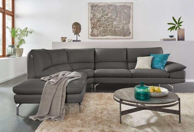CALIA ITALIA Ecksofa Dave, italienisches Designsofa L-Form, erstklassiger Sitzkomfort, Ottomane wahlweise links oder rechts, in zwei tollen Lederqualitäten von CALIA ITALIA