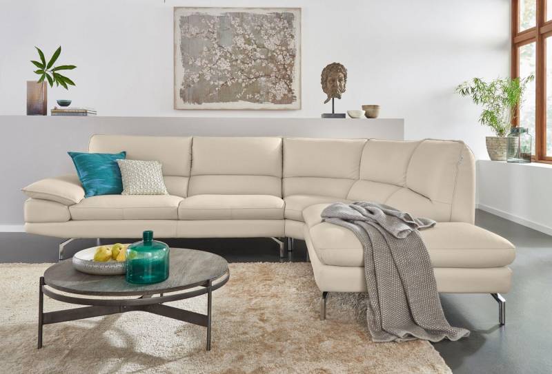 CALIA ITALIA Ecksofa Dave, italienisches Designsofa L-Form, erstklassiger Sitzkomfort, Ottomane wahlweise links oder rechts, in zwei tollen Lederqualitäten von CALIA ITALIA