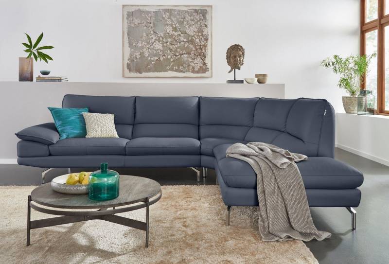 CALIA ITALIA Ecksofa Dave, italienisches Designsofa L-Form, erstklassiger Sitzkomfort, Ottomane wahlweise links oder rechts, in zwei tollen Lederqualitäten von CALIA ITALIA