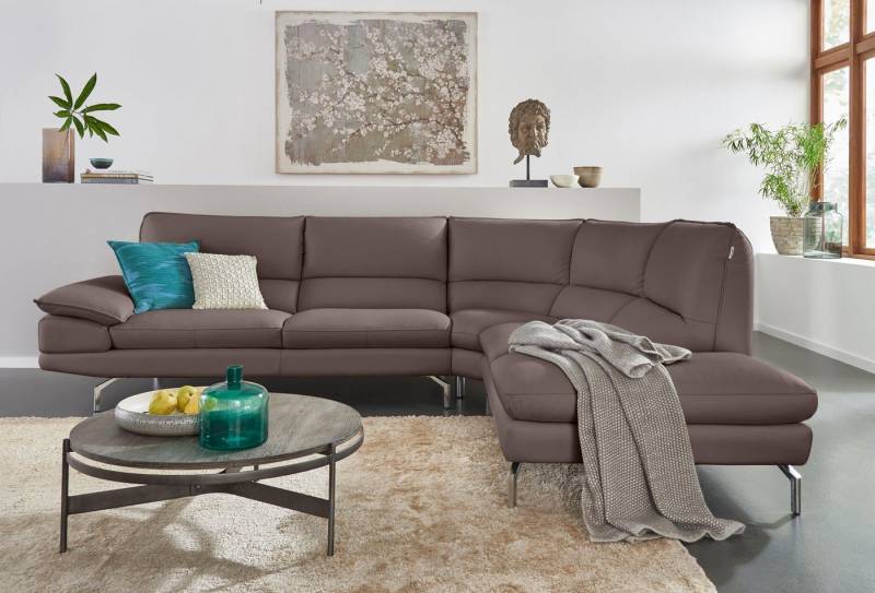 CALIA ITALIA Ecksofa Dave, italienisches Designsofa L-Form, erstklassiger Sitzkomfort, Ottomane wahlweise links oder rechts, in zwei tollen Lederqualitäten von CALIA ITALIA