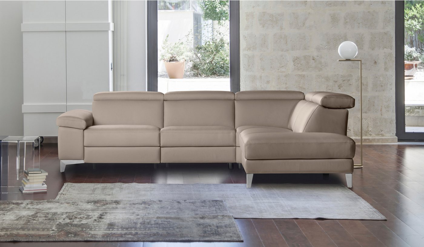 CALIA ITALIA Ecksofa Nove, L-Form, 3 Teile, mit elektrischer Relaxfunktion, in Leder von CALIA ITALIA