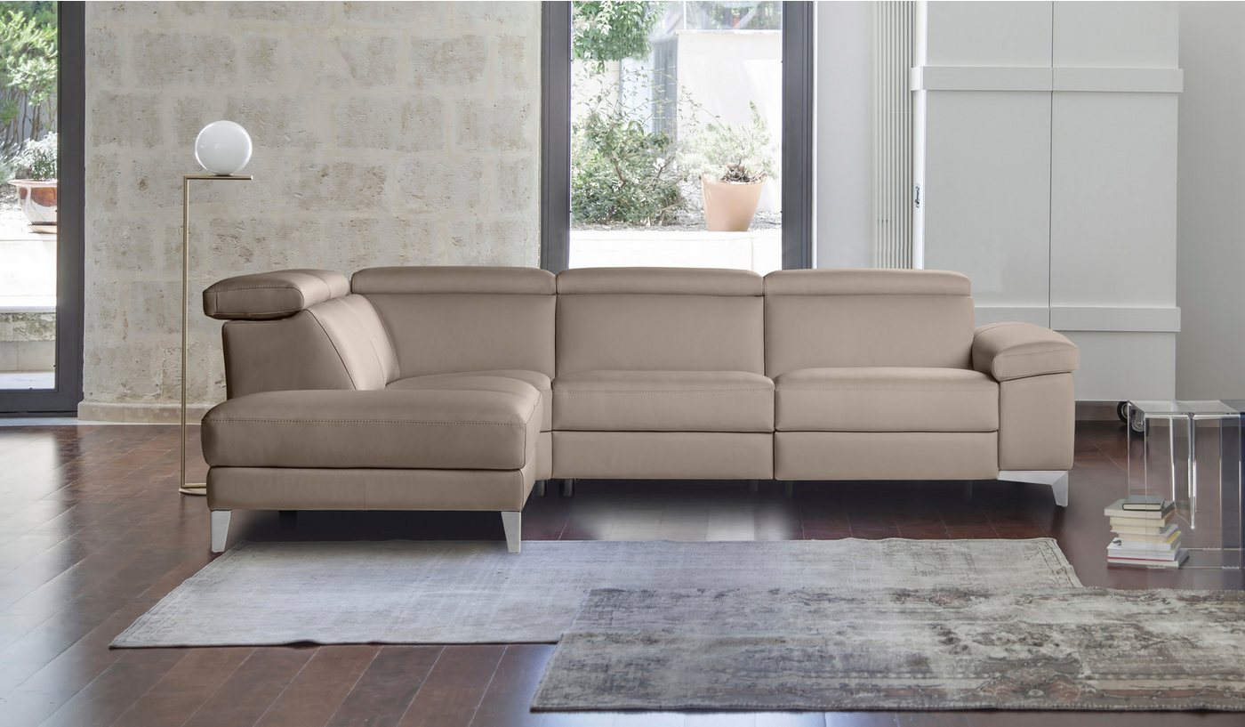 CALIA ITALIA Ecksofa Nove, L-Form, 3 Teile, mit elektrischer Relaxfunktion, in Leder von CALIA ITALIA