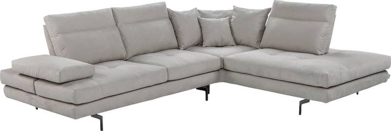 CALIA ITALIA Ecksofa Toby Wing, Komfortsofa mit Sitzkomfort der Extraklasse, L-Form, Sitztiefenverstellung, wahlw. mit Kissen-Set,Füße schwarz matt von CALIA ITALIA