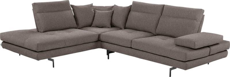 CALIA ITALIA Ecksofa Toby Wing, Komfortsofa mit Sitzkomfort der Extraklasse, L-Form, Sitztiefenverstellung, wahlw. mit Kissen-Set,Füße schwarz matt von CALIA ITALIA