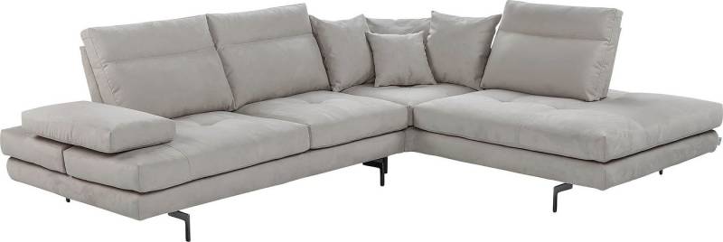 CALIA ITALIA Ecksofa Toby Wing, Komfortsofa mit Sitzkomfort der Extraklasse, L-Form, Sitztiefenverstellung, wahlw. mit Kissen-Set,Füße schwarz matt von CALIA ITALIA