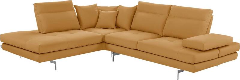 CALIA ITALIA Ecksofa Toby Wing, L-Form, Designsofa mit sensationellem Sitzkomfort, Sitztiefenverstell.,wahlw. mit Kissen-Set, Füße chrom glänzend von CALIA ITALIA