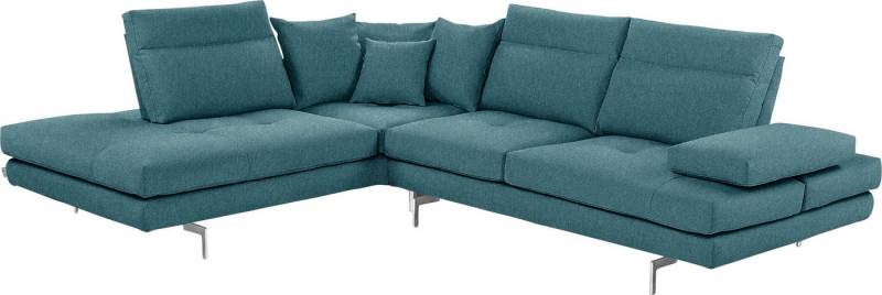CALIA ITALIA Ecksofa Toby Wing, L-Form, Designsofa mit sensationellem Sitzkomfort, Sitztiefenverstell.,wahlw. mit Kissen-Set, Füße chrom glänzend von CALIA ITALIA