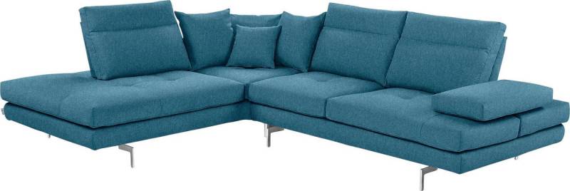 CALIA ITALIA Ecksofa Toby Wing, L-Form, Designsofa mit sensationellem Sitzkomfort, Sitztiefenverstell.,wahlw. mit Kissen-Set, Füße chrom glänzend von CALIA ITALIA