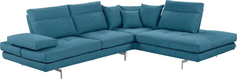 CALIA ITALIA Ecksofa Toby Wing, L-Form, Designsofa mit sensationellem Sitzkomfort, Sitztiefenverstell.,wahlw. mit Kissen-Set, Füße chrom glänzend von CALIA ITALIA