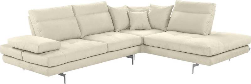 CALIA ITALIA Ecksofa Toby Wing, L-Form, Designsofa mit sensationellem Sitzkomfort, Sitztiefenverstell.,wahlw. mit Kissen-Set, Füße chrom glänzend von CALIA ITALIA