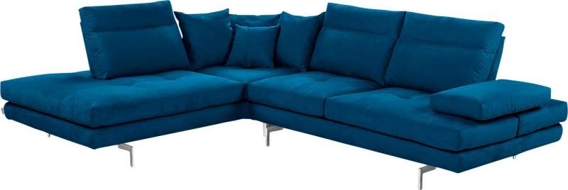 CALIA ITALIA Ecksofa Toby Wing, L-Form, Designsofa mit sensationellem Sitzkomfort, Sitztiefenverstell.,wahlw. mit Kissen-Set, Füße chrom glänzend von CALIA ITALIA