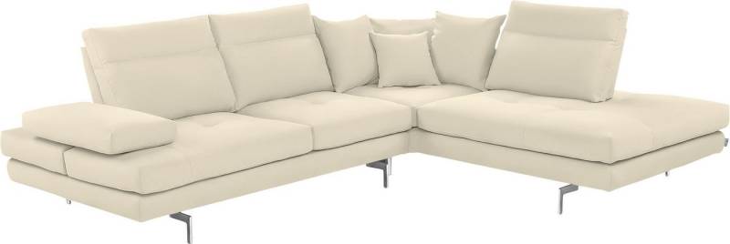 CALIA ITALIA Ecksofa Toby Wing, L-Form, Designsofa mit sensationellem Sitzkomfort, Sitztiefenverstell.,wahlw. mit Kissen-Set, Füße chrom glänzend von CALIA ITALIA