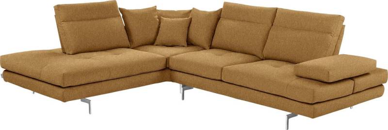 CALIA ITALIA Ecksofa Toby Wing, L-Form, Designsofa mit sensationellem Sitzkomfort, Sitztiefenverstell.,wahlw. mit Kissen-Set, Füße chrom glänzend von CALIA ITALIA