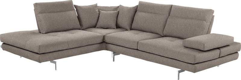 CALIA ITALIA Ecksofa Toby Wing, L-Form, Designsofa mit sensationellem Sitzkomfort, Sitztiefenverstell.,wahlw. mit Kissen-Set, Füße chrom glänzend von CALIA ITALIA