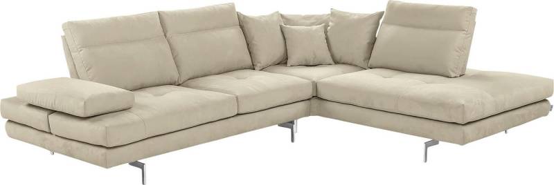 CALIA ITALIA Ecksofa Toby Wing, L-Form, Designsofa mit sensationellem Sitzkomfort, Sitztiefenverstell.,wahlw. mit Kissen-Set, Füße chrom glänzend von CALIA ITALIA