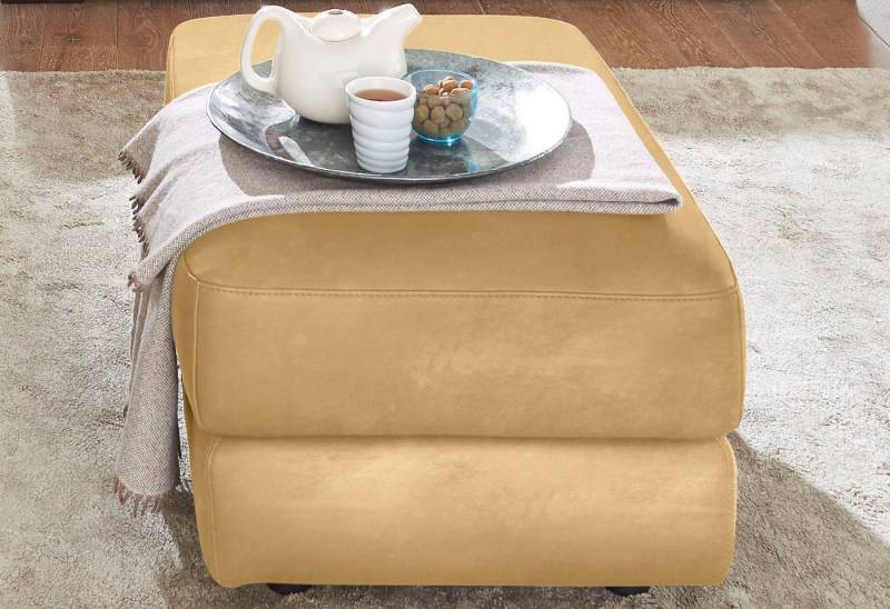 CALIA ITALIA Hocker Gaia, in edlem Design und mit erstklassigem Sitzkomfort, aus pflegeleichtem Luxus-Microfaser Ginevra Hydro Care von CALIA ITALIA