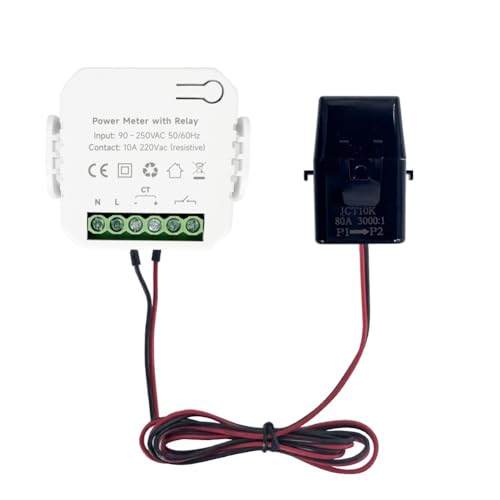 CALIBAN Tuya Smart WiFi Power Meter AC90-250V mit Klemme CT KWh Power Monitor Stromstatistik Smart Life APP, 80A CT einfach zu bedienen CALIBAN Tuya Smart WiFi Power Meter AC90-250V mit Klemme CT KWh Power Monitor Stromstatistik Smart Life APP, 80A CT einfach zu bedienen von CALIBAN