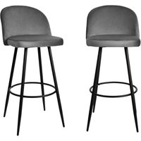 2er-Set Barhocker aus Samt L52 cm - HOUNDI 2er-Set Barhocker aus Samt L52 cm - HOUNDI von CALICOSY