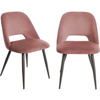 2er-Set Esszimmerstühle aus Stoff mit schwarzem Metallgestell L58 cm - AIMABLE von CALICOSY