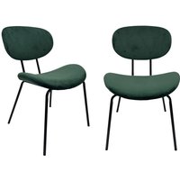 2er-Set Esszimmerstühle aus smaragdgrünem Samt L57 cm - MELO von CALICOSY