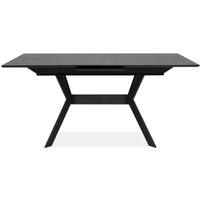 Ausziehbarer Esstisch von 160 bis 200 cm, Schieferkeramik-Effekt und Schwarz – HARO Ausziehbarer Esstisch von 160 bis 200 cm, Schieferkeramik-Effekt und Schwarz – HARO von CALICOSY